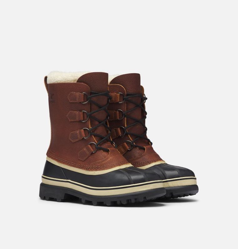 Sorel Caribou™ Wool - Mens Snow Boots Dark Brown - 832504XMU